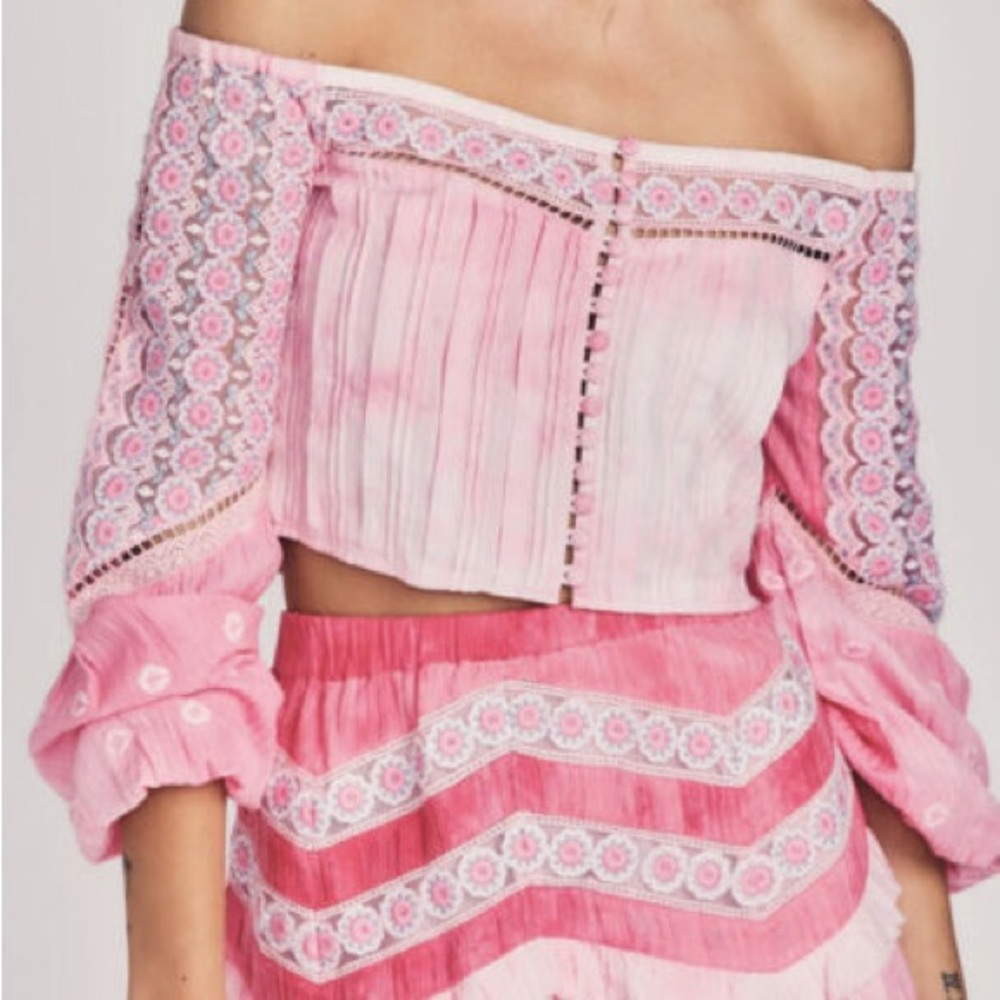 LoveShackFancy Perris Pink Zinnia Crop Top - Sz 6